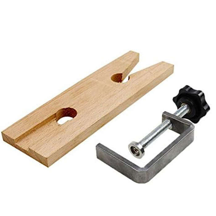 TYPE-A - Bench Pin Clamp C Clamp Mount On Bench Table Jewelry Tool Hardwood 9x2 Inches for Sawing Dr