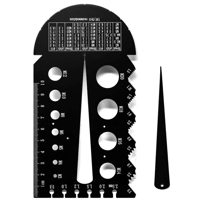 2PCS Aluminum Alloy Metric/Imperial Nut and Bolt Thread Checker Bolt Size and Thread Identifier Gaug