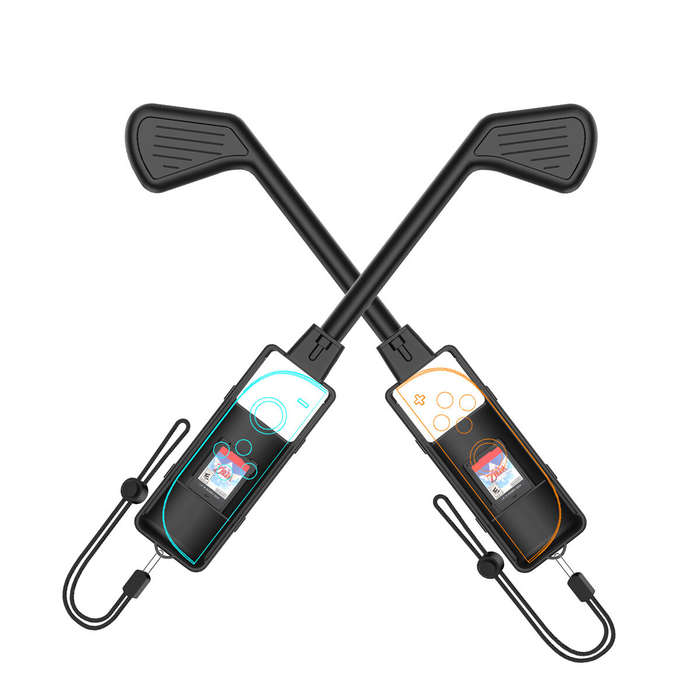 Black - JYS JYS-NS2265 Switch2 Golf Club Grips Dual Handles 180 Rotating Ergonomic Design Lightweigh
