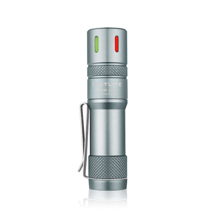 Grey - Vastlite Bow 1800LM 250M 18350 EDC Flashlight with Type-C Charging 18350 Battery Super Bright