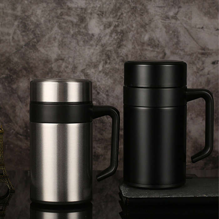 Black - IPRee 400ML 304 Stainless Steel Thermal Mug Thermos With Handle Lid Tea Filter Tea Tumber Of