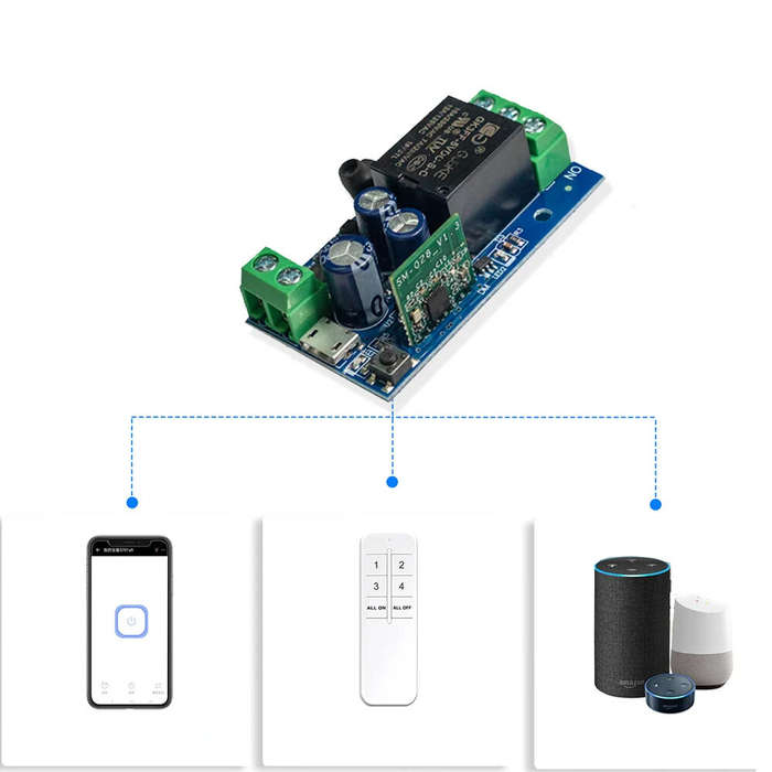 1 Channel - EWelink Smart WiFi Relay Switch DC 5V 12V 24V 48V Wireless Remote Control 1 Channel Alex