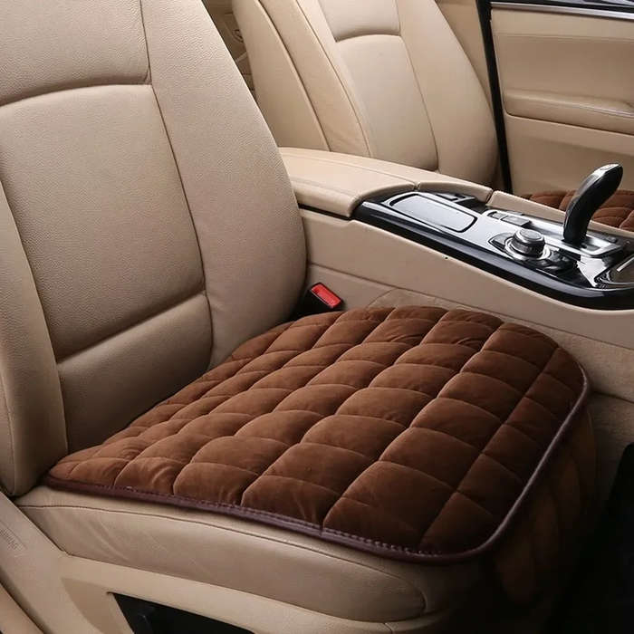 Beige - Universal Car Front Seat Cover Set Winter Plush Set Non-slip Plush Seat Cover Winter Warm Se