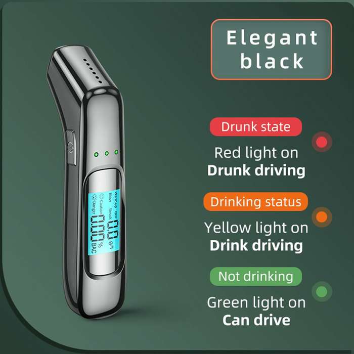 2024 Professional Alcohol Tester with Digital LCD Display High Accuracy Drive Personal Breathalyzer