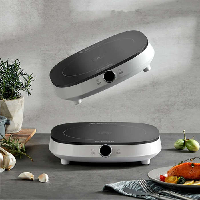 2100W Electric Induction Cooker 9 Gear Heating Timing Waterproof Stir-Fry Cooking Plate Intelligent