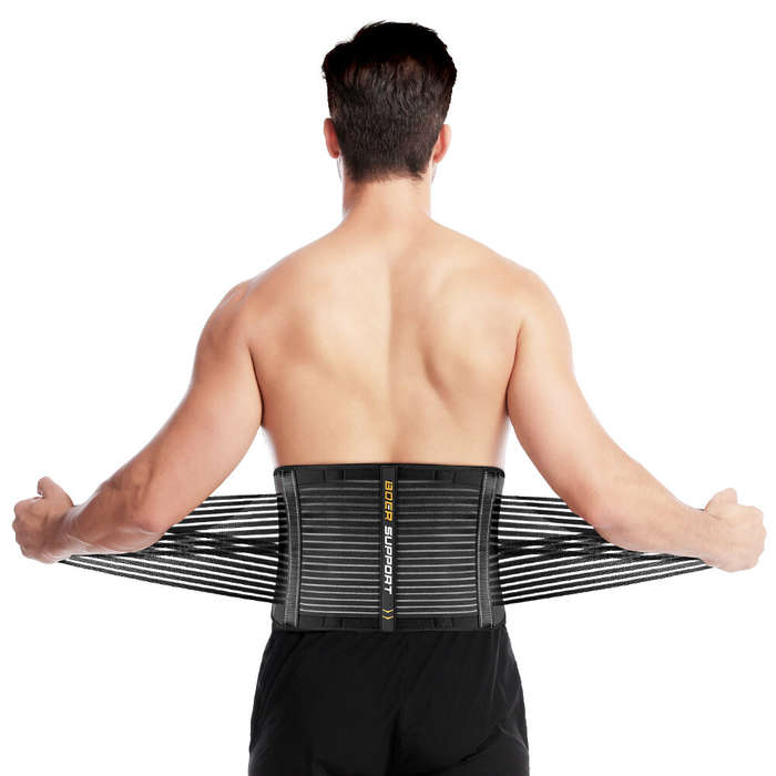 XL - Back Support Belt Brace Lumbar Lower Pain Relief Adjustable Waist Strap Unisex