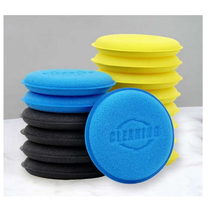 Blue - 12pcs Foam Spray Pads Car Wax Spray Pads, Detailed Introduction of Round Polishing Sponge for