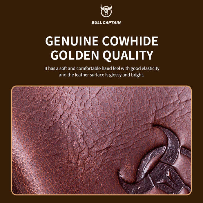 Coffee - BULLCAPTIAN Men's Soft Genuine Leather Messenger Bag Business Casual Multi-functional Zippe