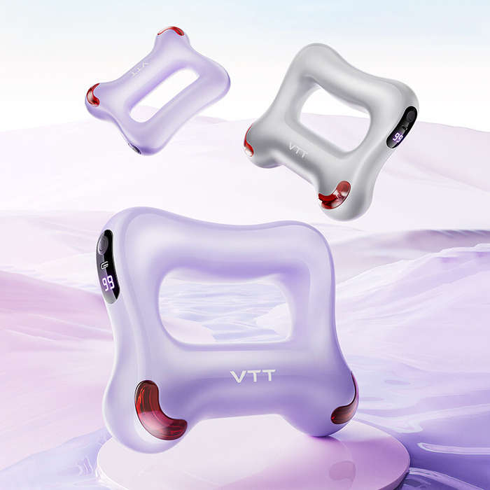 Purple - VTT U8 Cordless Fascia Massage Ring 6 Modes 99 Intensities Dual-Eccentric Vibration Integra