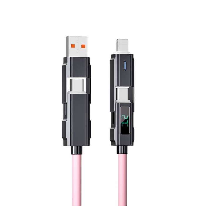 Pink - Multifunctional 4 in 1 Fast Charging USB Type C Cable for Phone Xiaomi High-Speed Data Transf