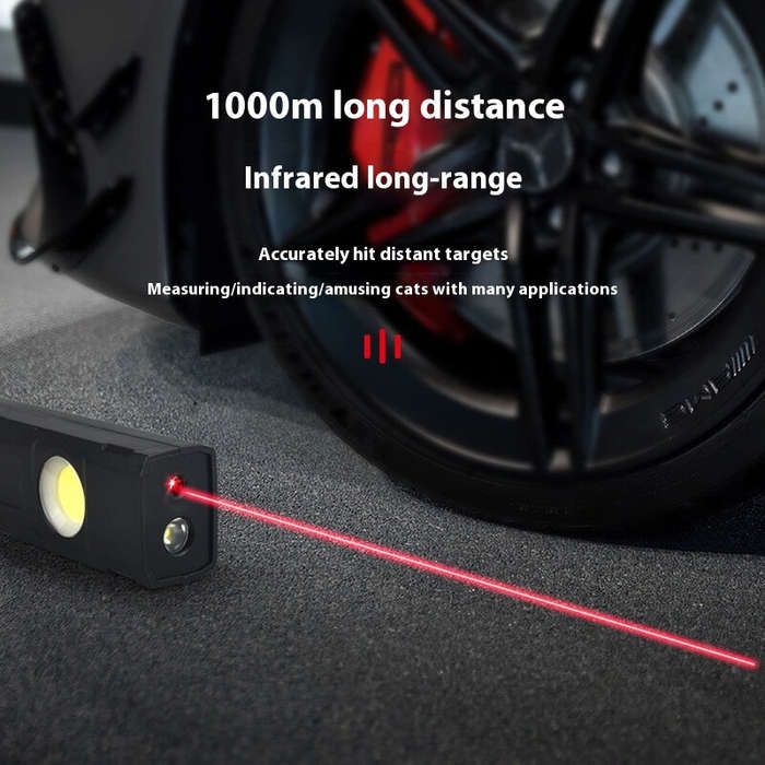 Black - 400Lumens COB Flashlights Magnetic Hook Dual Light Torch 4 Lighting Modes USB C Recharge Car