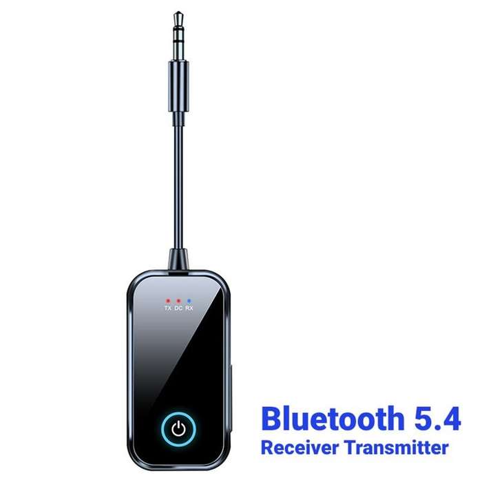 Black - Wireless Bluetooth 5.4 Audio Adapter HiFi Stereo for TV PC Car with Built-In Microphone