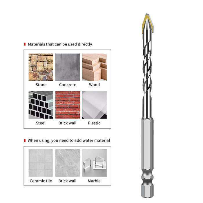 6mm - 10PCS 6mm Hex Shank High-Strength Eccentric Twist Drill Bits Skewed Head 6mm Cutting Diameter