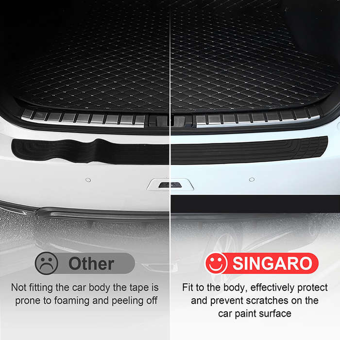 Black - Car Trunk Protector Universal Rear Bumper Protector Rubber Anti-Scratch Strip for Car SUV MP
