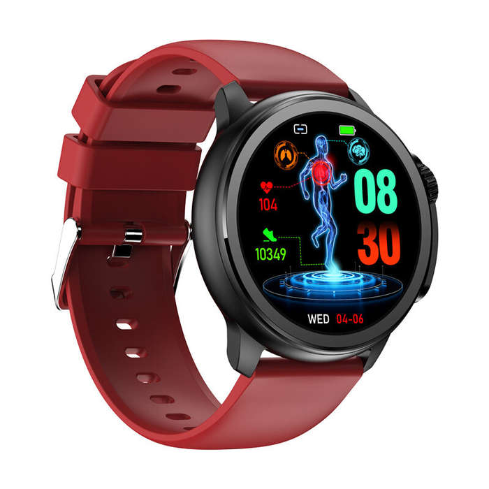 Leather Brown - ET481 1.43 inch AMOLED HD Screen ECG Blood Composition Non-invasive Blood Glucose Me
