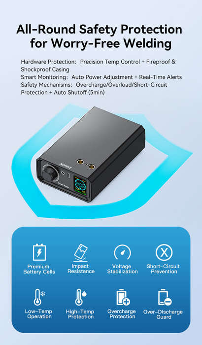 Black - AWithZ UK1 Portable Spot Welder Lithium Battery 0.3mm Nickel Welding Digital Display Compact