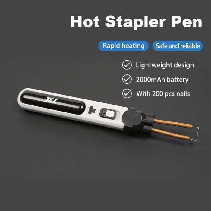 Full Kit - Mini Cordless Hot Nailing Machine Hot Stapler Car Bumpers Repair Soldering Iron USB Type-