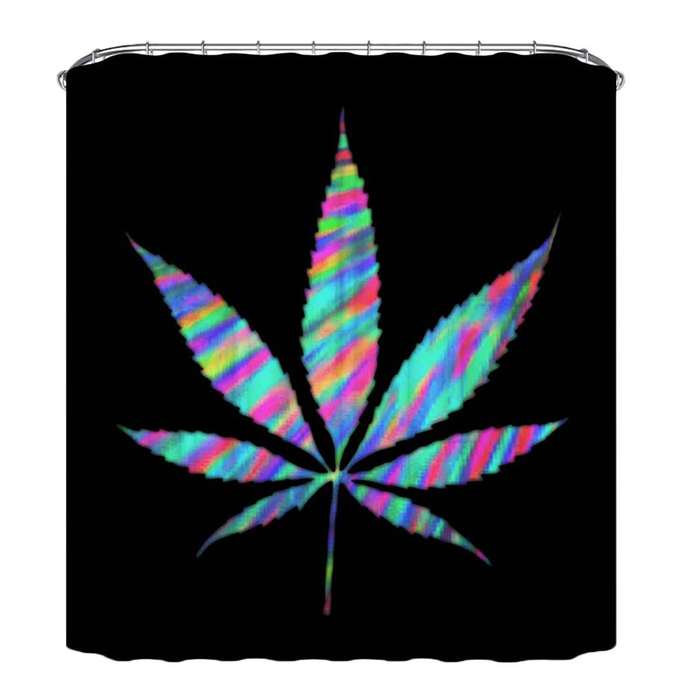 Set - Bakeey Plant Leaves Printed Curtain For Bathroom Shower Anti-slip Bath Mat Sets Toilet Cover K