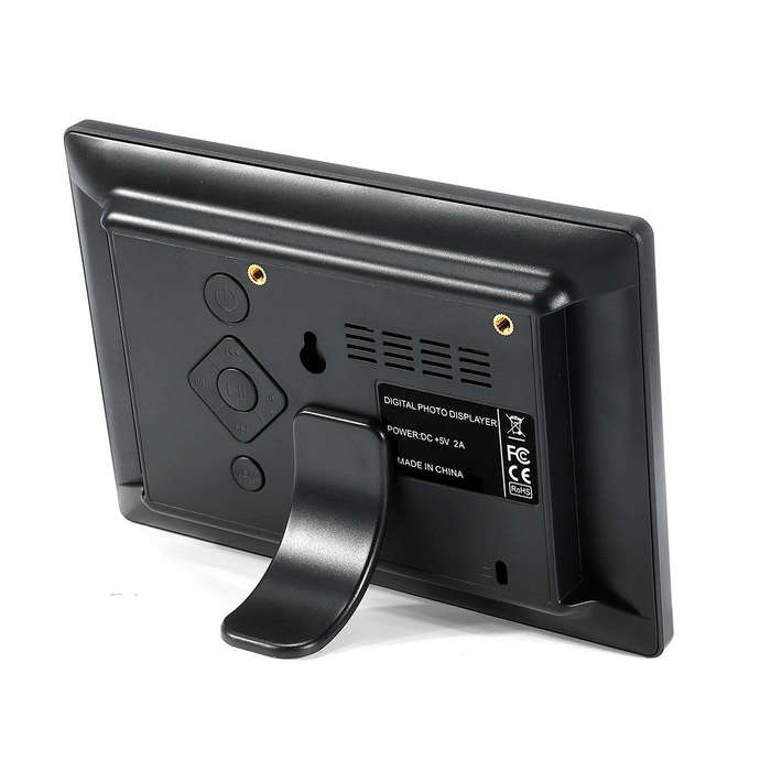 Black - 7 Inch 16:9 HD Digital Photo Frame Album Holder Stand Home Decor with Remote Control