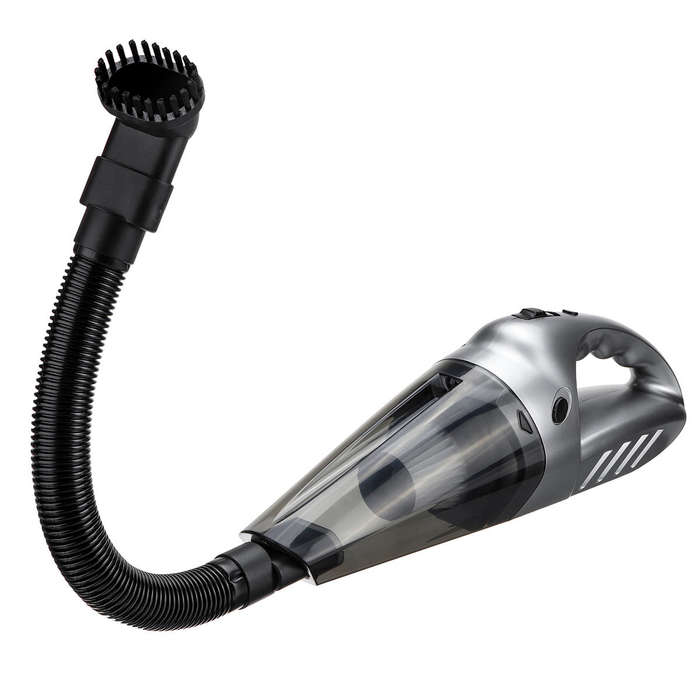 Silver - 120W Portable Auto Car Handheld Vacuum Cleaner Duster Wet & Dry Dirt Suction with LED Light