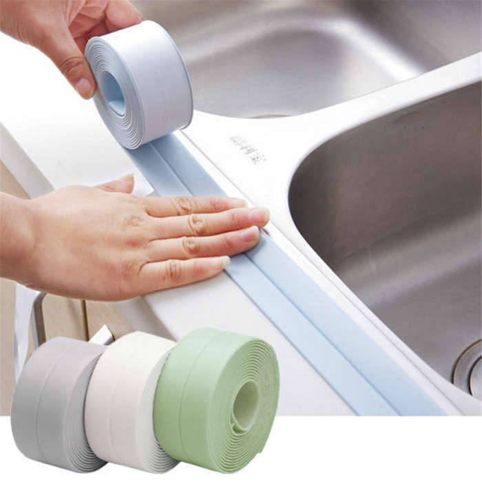 Narrow/Wide Type Waterproof Kitchen Bathroom Toilet Sink Wall Corner PVC Sealing Strip Self Edge