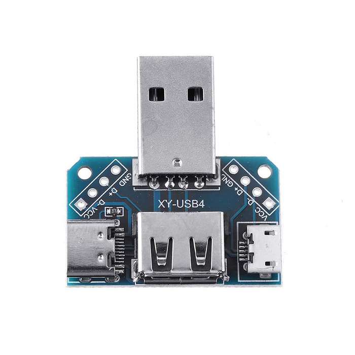 3pcs USB Adapter Board Male to Female Micro Type-C 4P 2.54mm USB4 Module Converter