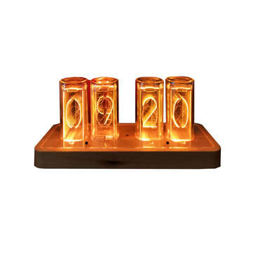 Time Tube Glow Tube Quasi-glow Tube Clock LED Digital Solid Wood Chinese Night Light B... (TYPE: #1)