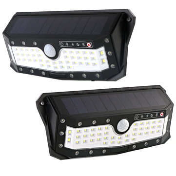 ARILUX Solar Power / USB Rechargeable Waterproof 57 LED PIR Motion Sensor Wall Light Outdoor Garde