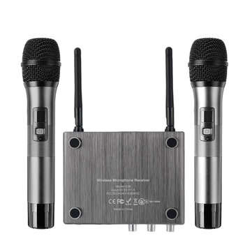 Gitafish K28 Wireless Handheld Microphone System with 2 Cordless Mics and Receiver Bo... (LETTER: B)