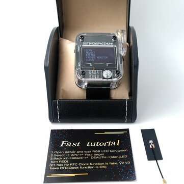 DSTIKE Deauther Watch V3 for 2.4G WiFi ESP8266 Development Board with Powerful Laser 5dB FPC Antenna