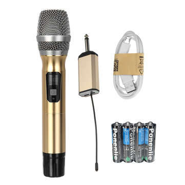 Portable UHF Wireless Microphone System 2 Handheld Mics Speaker Player with Digital Re... (TYPE5: A)