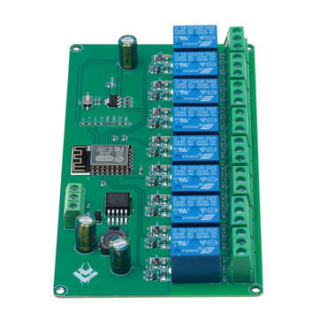 5V/7-28V Power Supply 8 Channel ESP8266 WIFI 8-way Relay Module ESP-12F Development Board Secondary