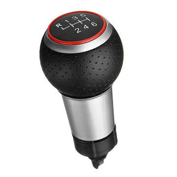 6 Speed Gear Shift Knob PU Leather For Audi A4 S4 B8 8K S-Line 2007-2015 (COLOR.: RED)