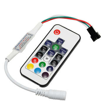 DC5-24V RF Mini Wireless LED RGBW Controller with 17 Keys Remote Control for W2811 W2812 Strip Light