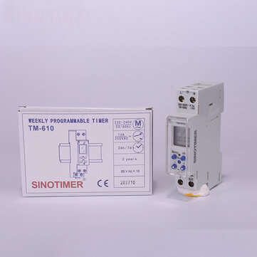 SINOTIMER TM610-2 220V Time Control Switch Intelligent Switch Timer Power Supply Timing Switch 1P Ra