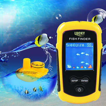 LUCKY Fish Finder 120 Meters Wireless Portable Sonar Sensor Deeper Color Lcd Display FFCW1108-1 Fish