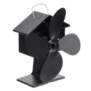 4 Blades Heat Powered Wood Stove Fan Eco Friendly Wood Log Burner Fireplace Fan