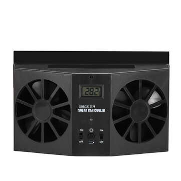 Solar Dual Fan Auto Car Window Windshield Auto Air Vent Outlet Ventilator Cooler (COLOR: BLACK)