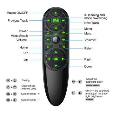 Q6 Pro Voice Remote Control 7 Colors Backlit 2.4G Wireless Air Mouse Gyro IR Learning for Android TV