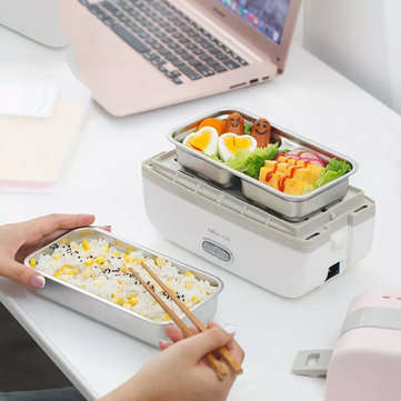 Bear 270W 0.5L Portable Electric Lunch Bento Box Insulated Food Heating Warmer Car Thermos Rice Cont