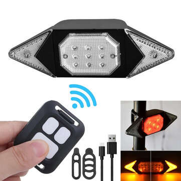 BORUiT 6-Modes Remote Control Smart Bike Turning Signal Taillight Intelligent USB Bicycle Rear Light