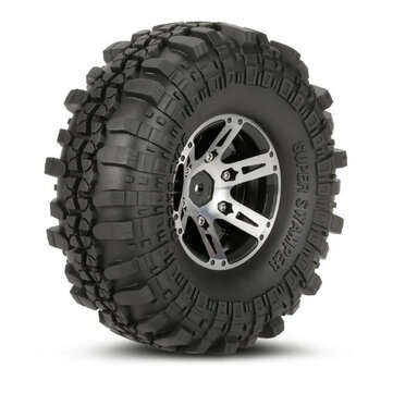 4Pcs AUSTAR AX-4020A 1.9 Inch 110mm 1/10 RC Car Tires with Alloy Hub For D90 SCX10 AXAIL RC4WD TF2 R
