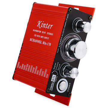 Kinter MA-170 Mini 12V 20W Hi-Fi Stereo Amplifier Booster DVD MP3 Speaker