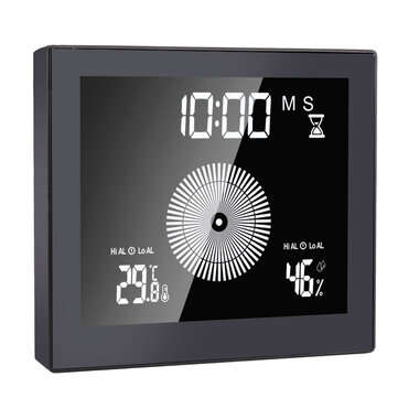 TS-WP10 Digital Clock Waterproof Bathroom Wall Clock Hygrometer Thermometer Alarm ... (COLOR: BLACK)