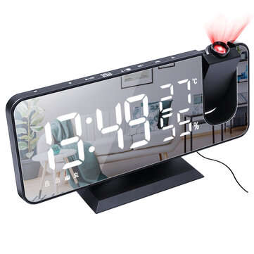 LED Mirror Alarm Clock Big Screen Temperature and Humidity Display with Radio and Time P... (NO.: 3)