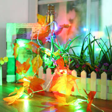 Battery Powered 1.65M 10LEDs Fall Leaves Shaped Indoor Fairy String Light Fo... (COLOR.: MULTICOLOR)