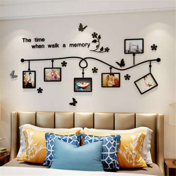 3D Acrylic Photo Frame Wall Sticker Bedroom TV Background Home Office Decorative (SIZE: S)