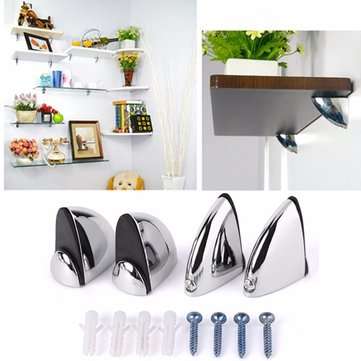 Polished Chrome Glass Shelf Support Clamp Brackets Bathroom For Shelves (SIZE: S)