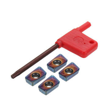 Drillpro MT2 M10 400R 50mm Face End Mill Cutter with 4pcs Blue Nano APMT1604 Carbide Inserts