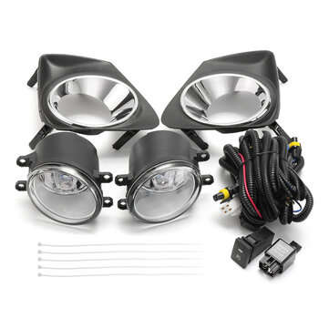 2Pcs Car Fog Lamp With Cover Frame H11 Light Bulbs Switch Wire Harness Relay Kit For Corolla 2011-20